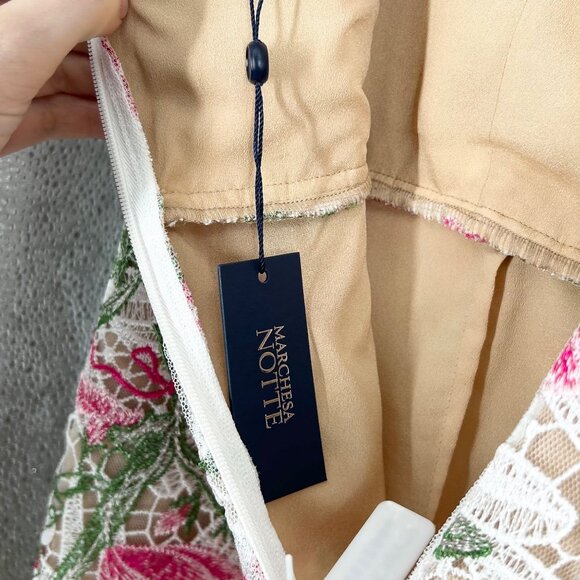 NWT Marchesa Notte Guipure Lace Floral Midi Dress - Picture 8 of 10